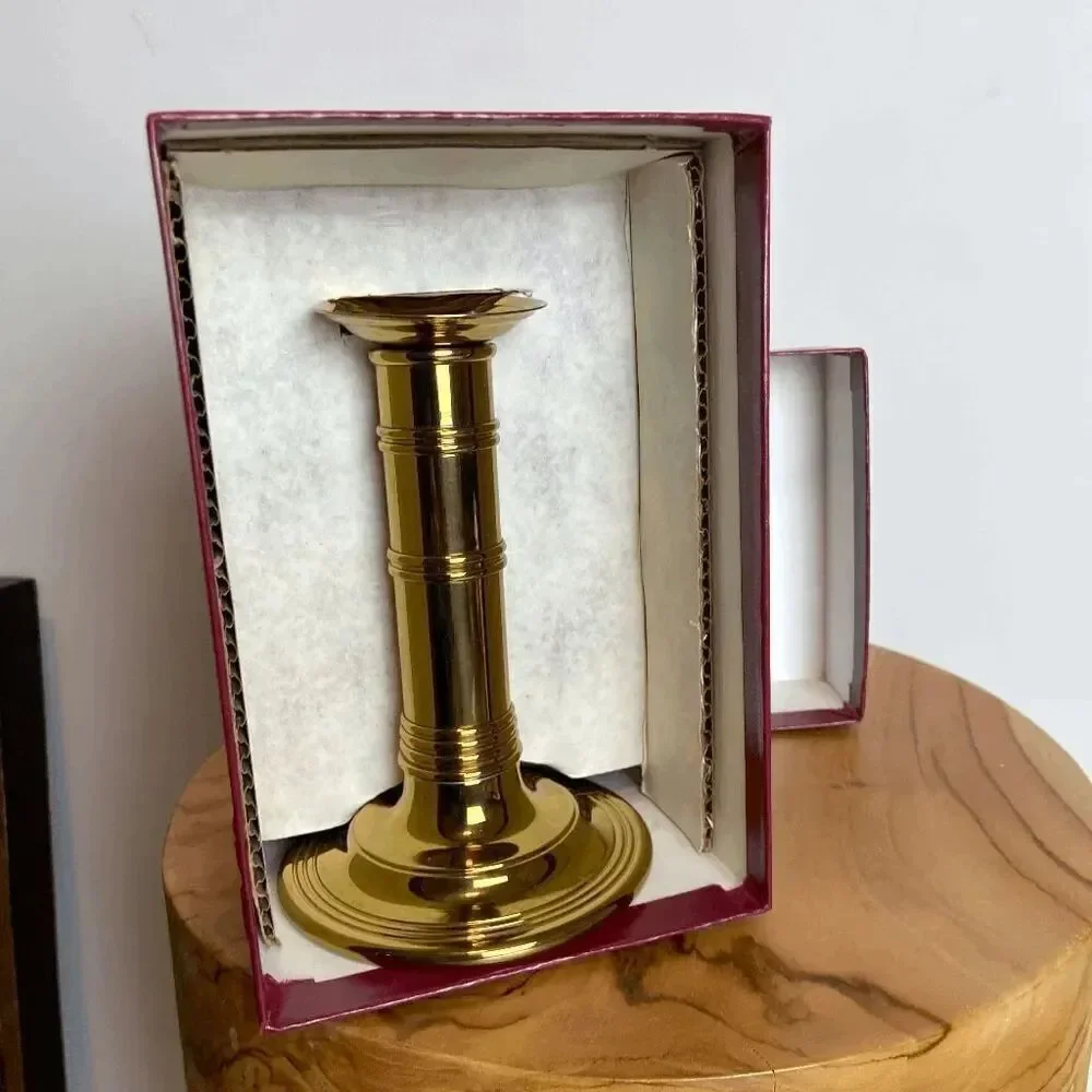 VTG Gorham Solid Brass Convertible Candlestick w/ Box Heirloom Decor